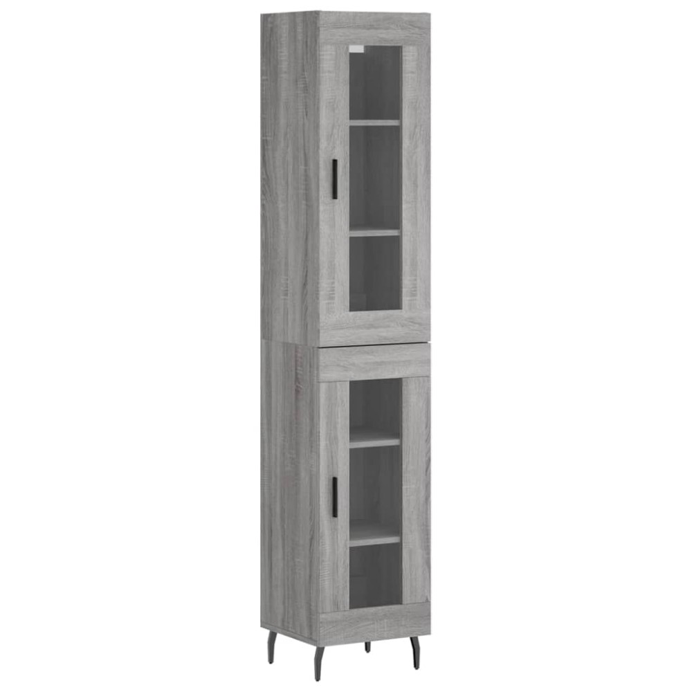 vidaXL Μπουφές Sonoma Γκρι 34,5 x 34 x 180 εκ. από Επεξεργασμένο Ξύλο