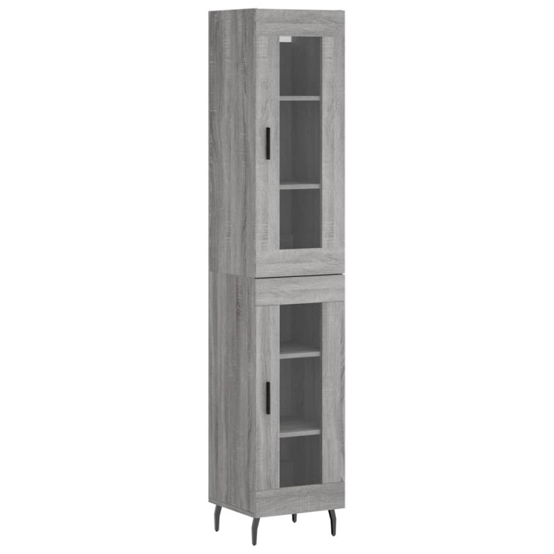 vidaXL Μπουφές Sonoma Γκρι 34,5 x 34 x 180 εκ. από Επεξεργασμένο Ξύλο
