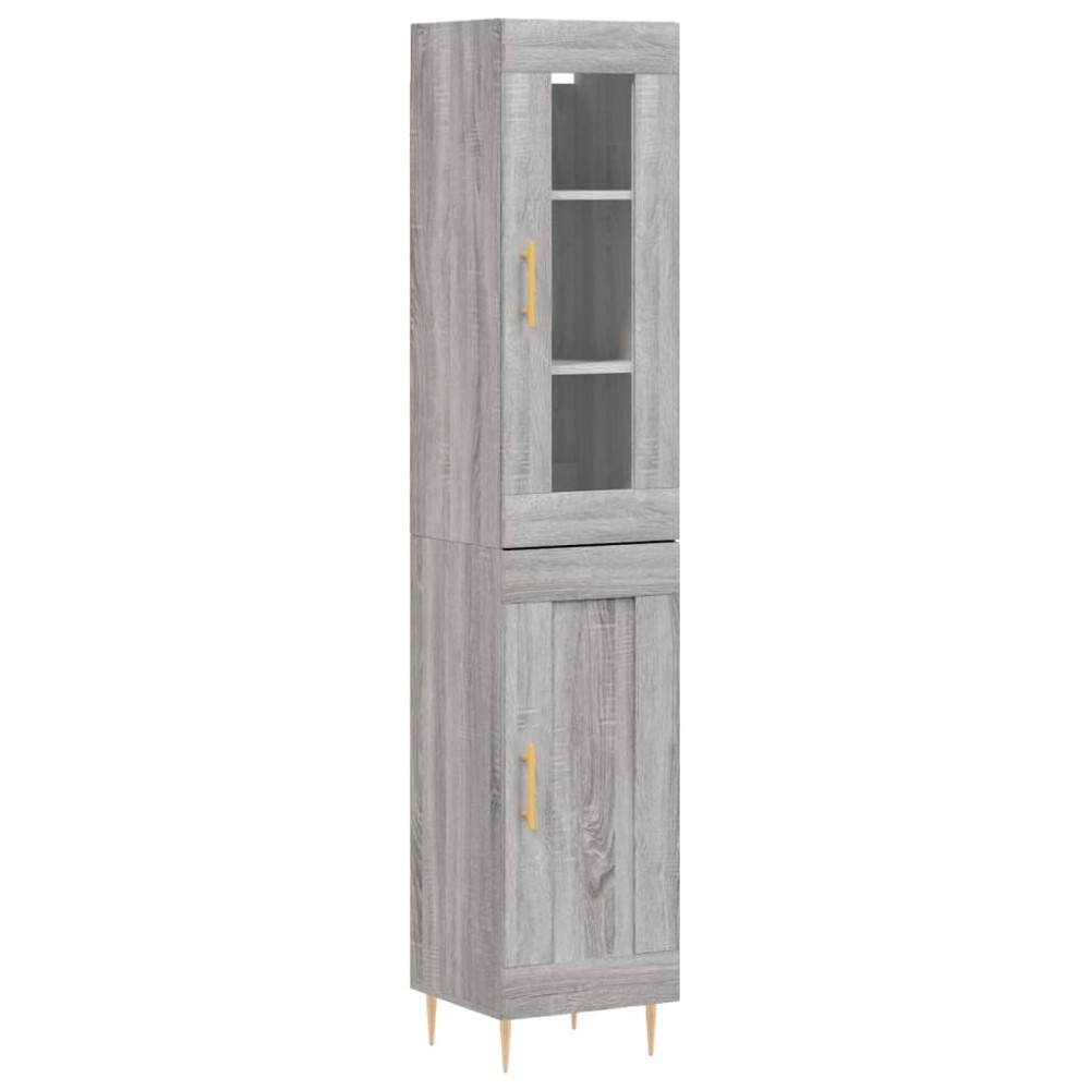 vidaXL Μπουφές Sonoma Γκρι 34,5 x 34 x 180 εκ. από Επεξεργασμένο Ξύλο