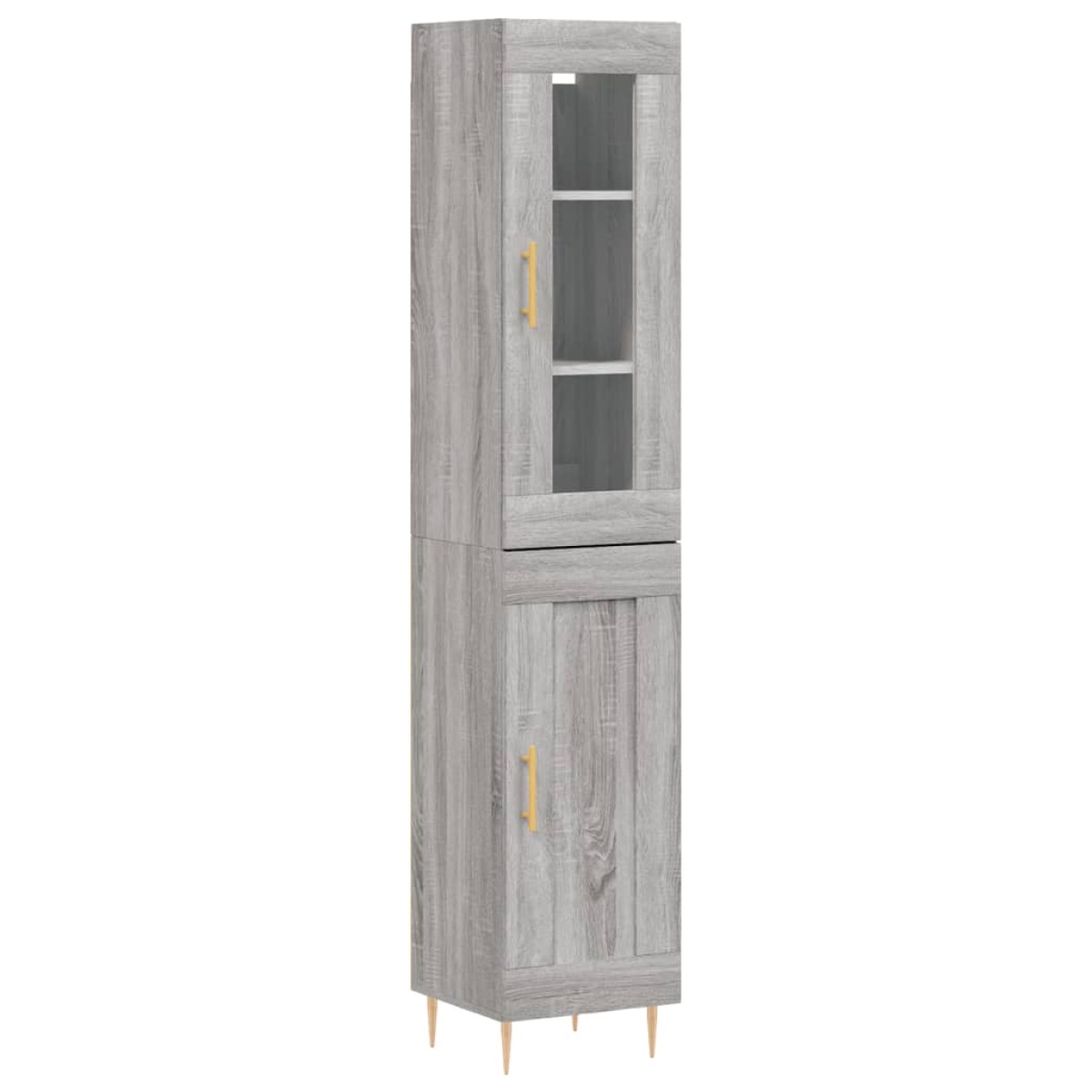 vidaXL Μπουφές Sonoma Γκρι 34,5 x 34 x 180 εκ. από Επεξεργασμένο Ξύλο