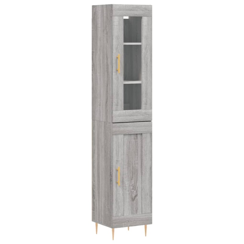 vidaXL Μπουφές Sonoma Γκρι 34,5 x 34 x 180 εκ. από Επεξεργασμένο Ξύλο