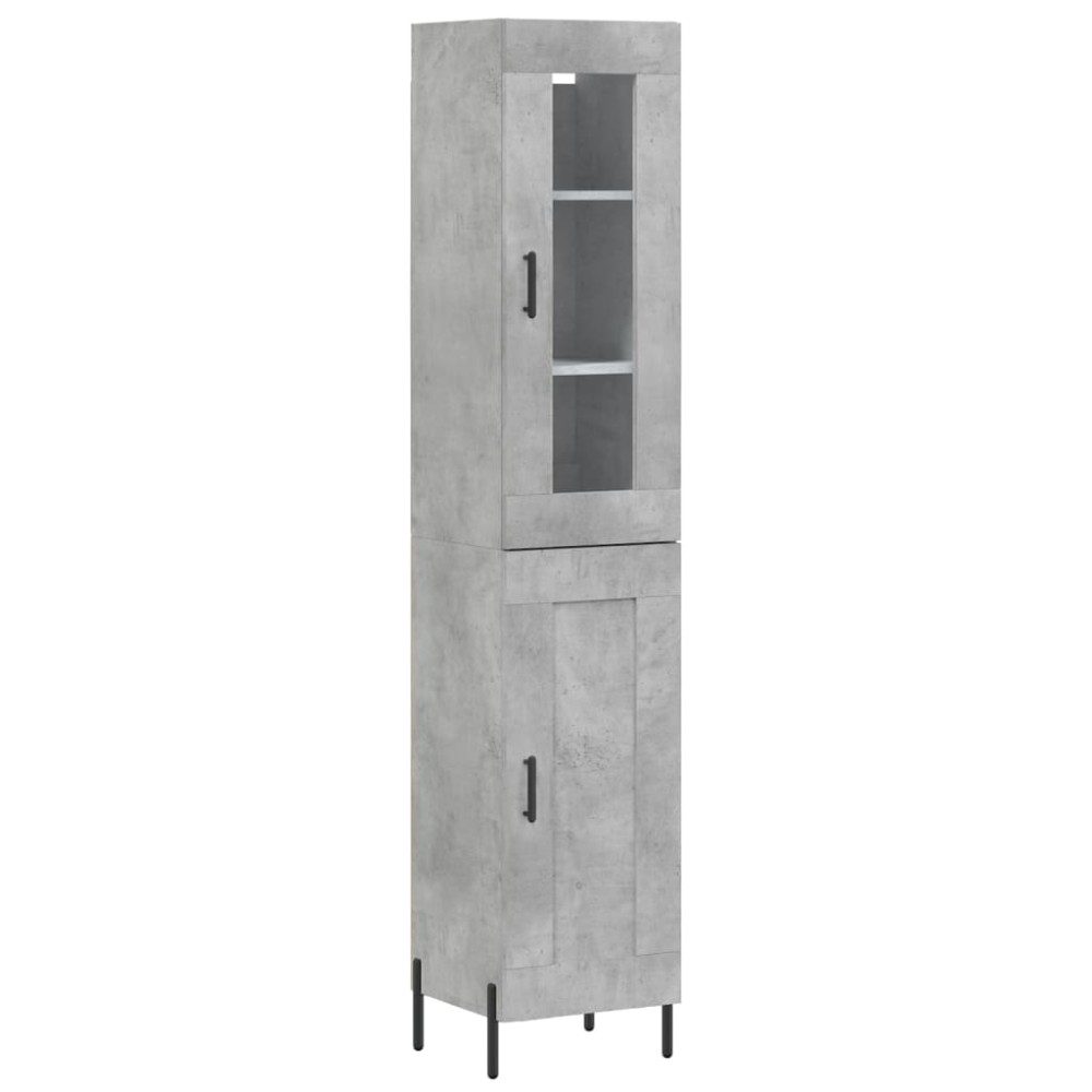 vidaXL Ντουλάπι Γκρι Σκυροδέματος 34,5x34x180 εκ. Επεξεργασμένο Ξύλο