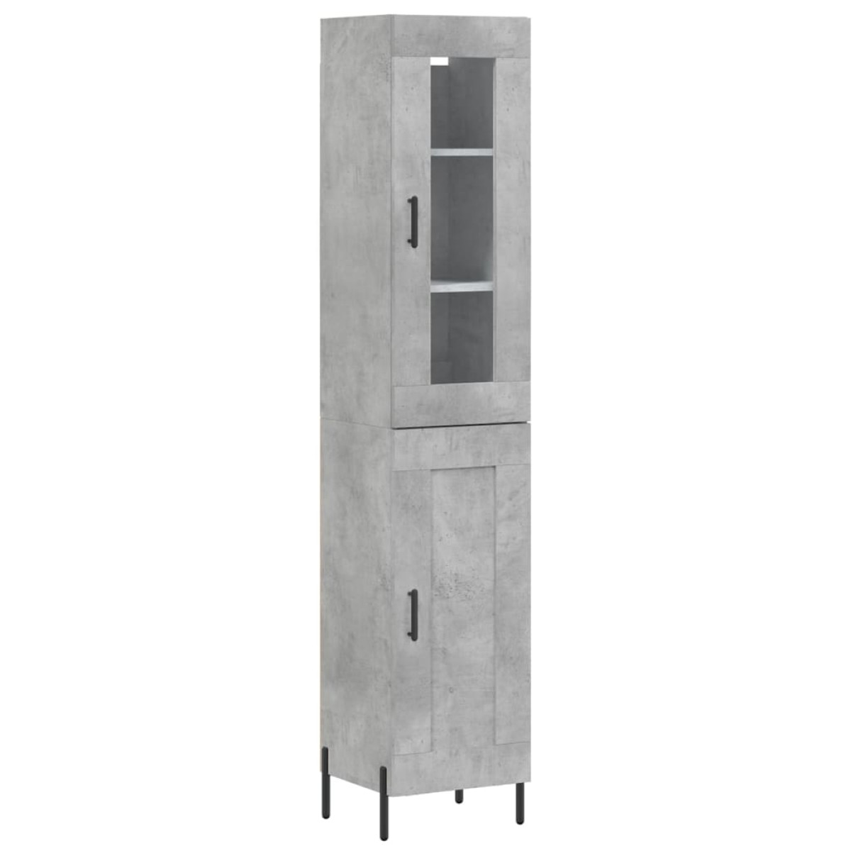 vidaXL Ντουλάπι Γκρι Σκυροδέματος 34,5x34x180 εκ. Επεξεργασμένο Ξύλο