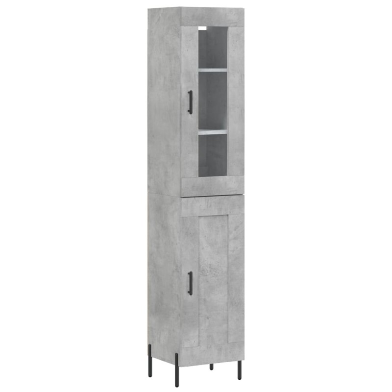 vidaXL Ντουλάπι Γκρι Σκυροδέματος 34,5x34x180 εκ. Επεξεργασμένο Ξύλο