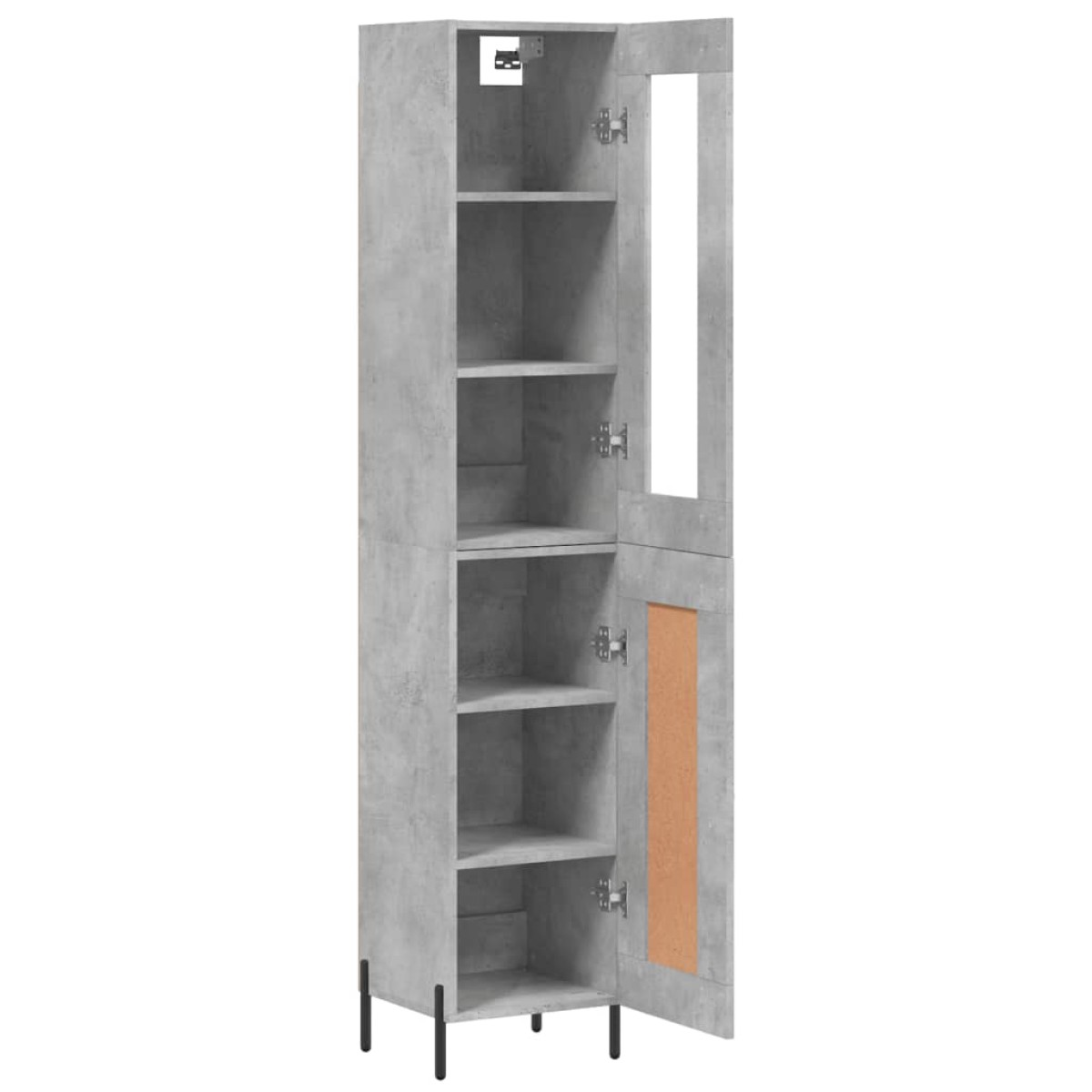 vidaXL Ντουλάπι Γκρι Σκυροδέματος 34,5x34x180 εκ. Επεξεργασμένο Ξύλο