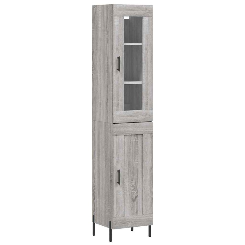 vidaXL Μπουφές Sonoma Γκρι 34,5 x 34 x 180 εκ. από Επεξεργασμένο Ξύλο