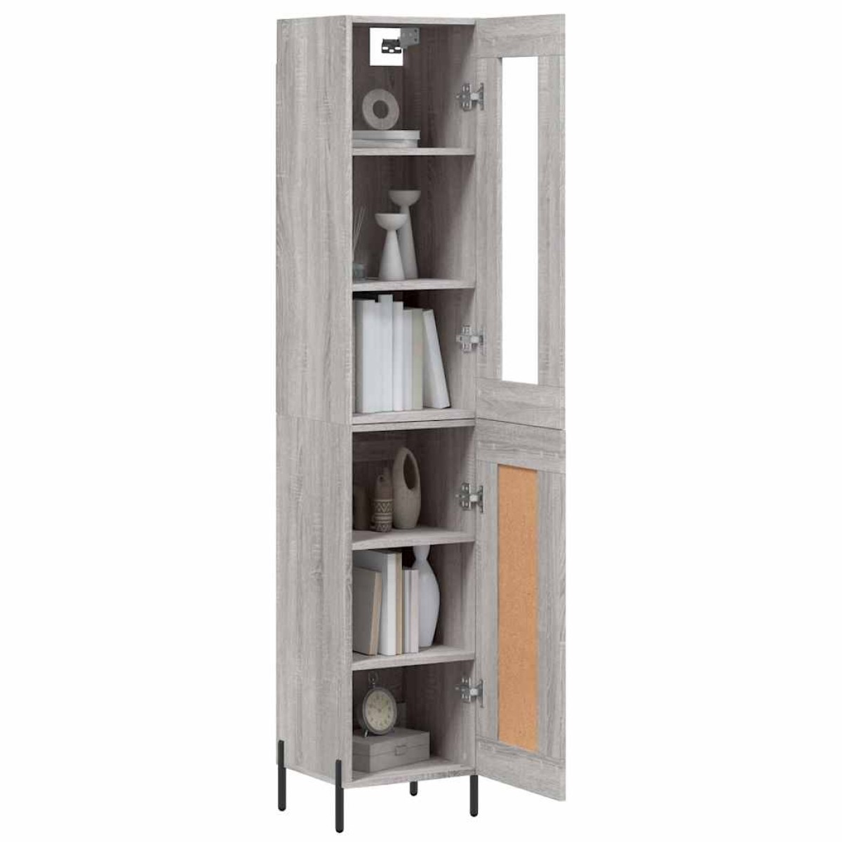 vidaXL Μπουφές Sonoma Γκρι 34,5 x 34 x 180 εκ. από Επεξεργασμένο Ξύλο