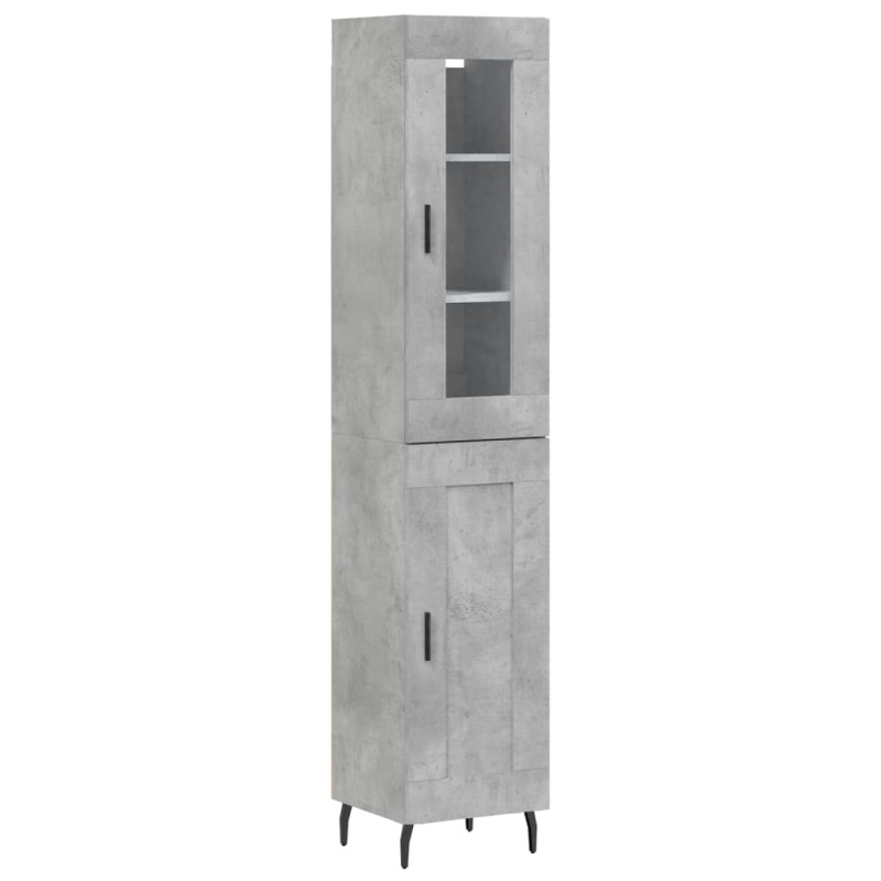 vidaXL Ντουλάπι Γκρι Σκυροδέματος 34,5x34x180 εκ. Επεξεργασμένο Ξύλο