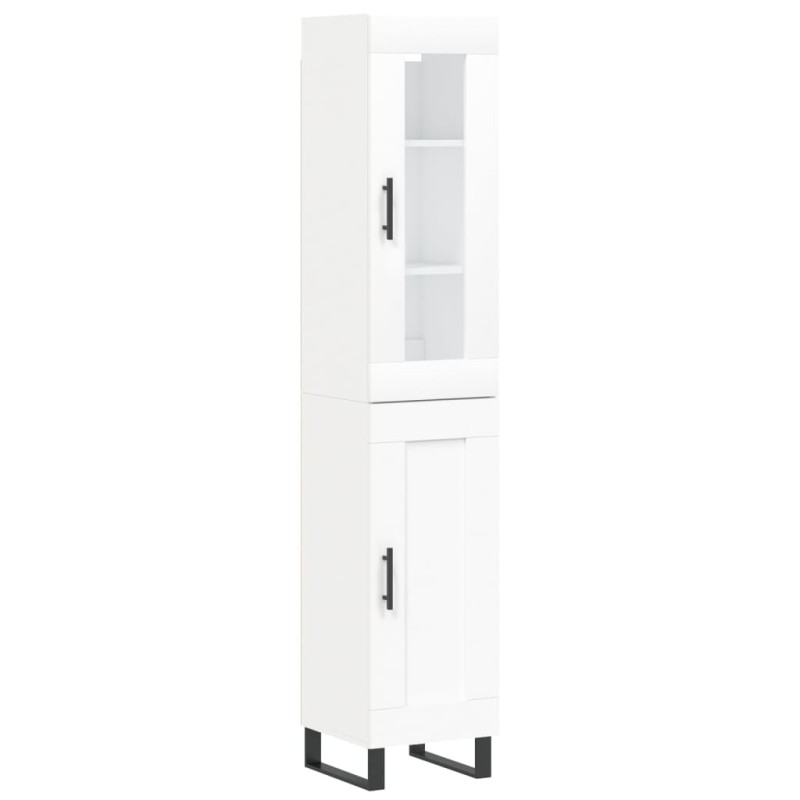 vidaXL Ντουλάπι Λευκό 34,5 x 34 x 180 εκ. από Επεξεργασμένο Ξύλο