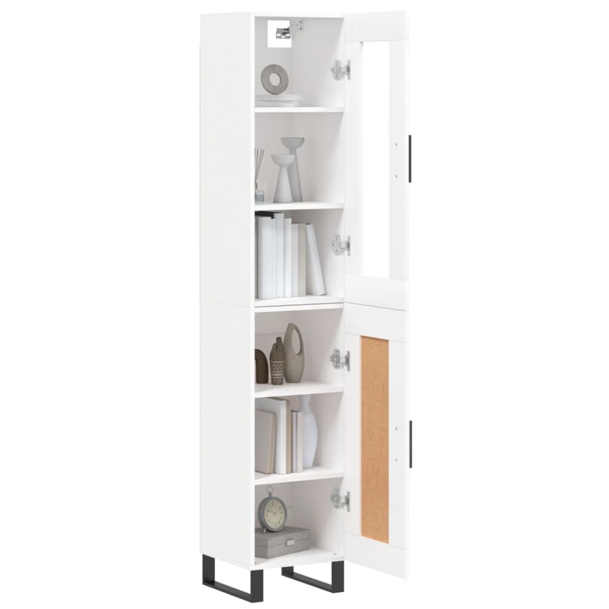 vidaXL Ντουλάπι Λευκός 34,5 x 34 x 180 εκ. από Επεξεργασμένο Ξύλο