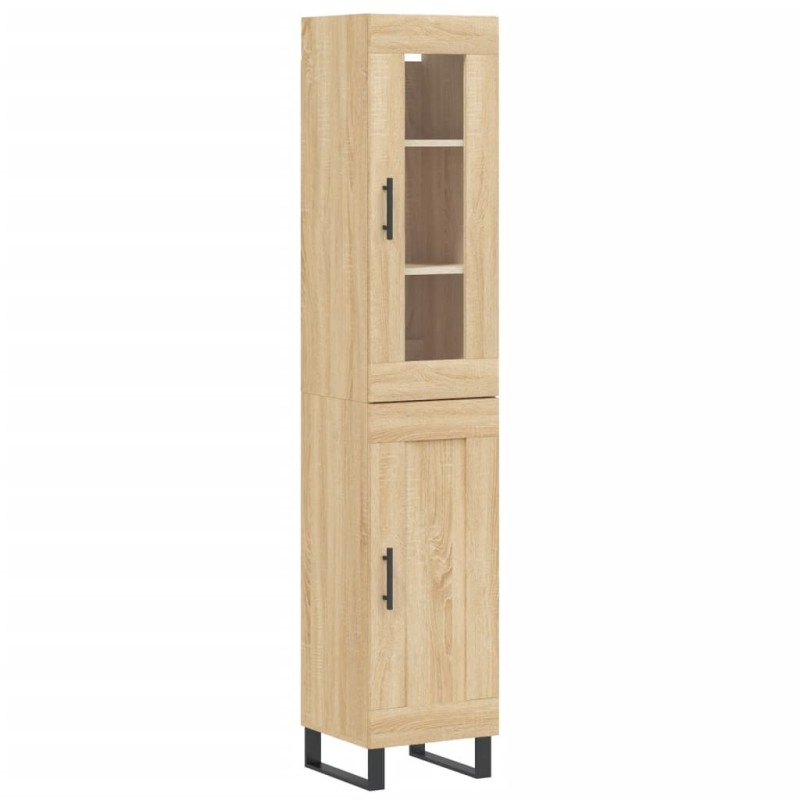 vidaXL Μπουφές Sonoma δρυς 34,5 x 34 x 180 εκ. από Επεξεργασμένο Ξύλο