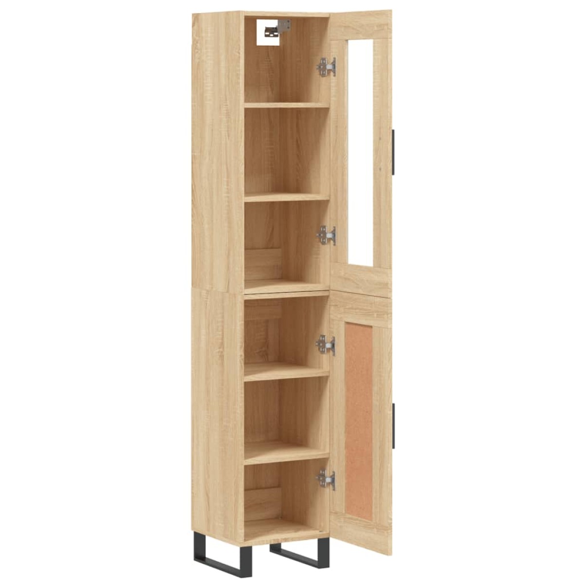 vidaXL Μπουφές Sonoma δρυς 34,5 x 34 x 180 εκ. από Επεξεργασμένο Ξύλο