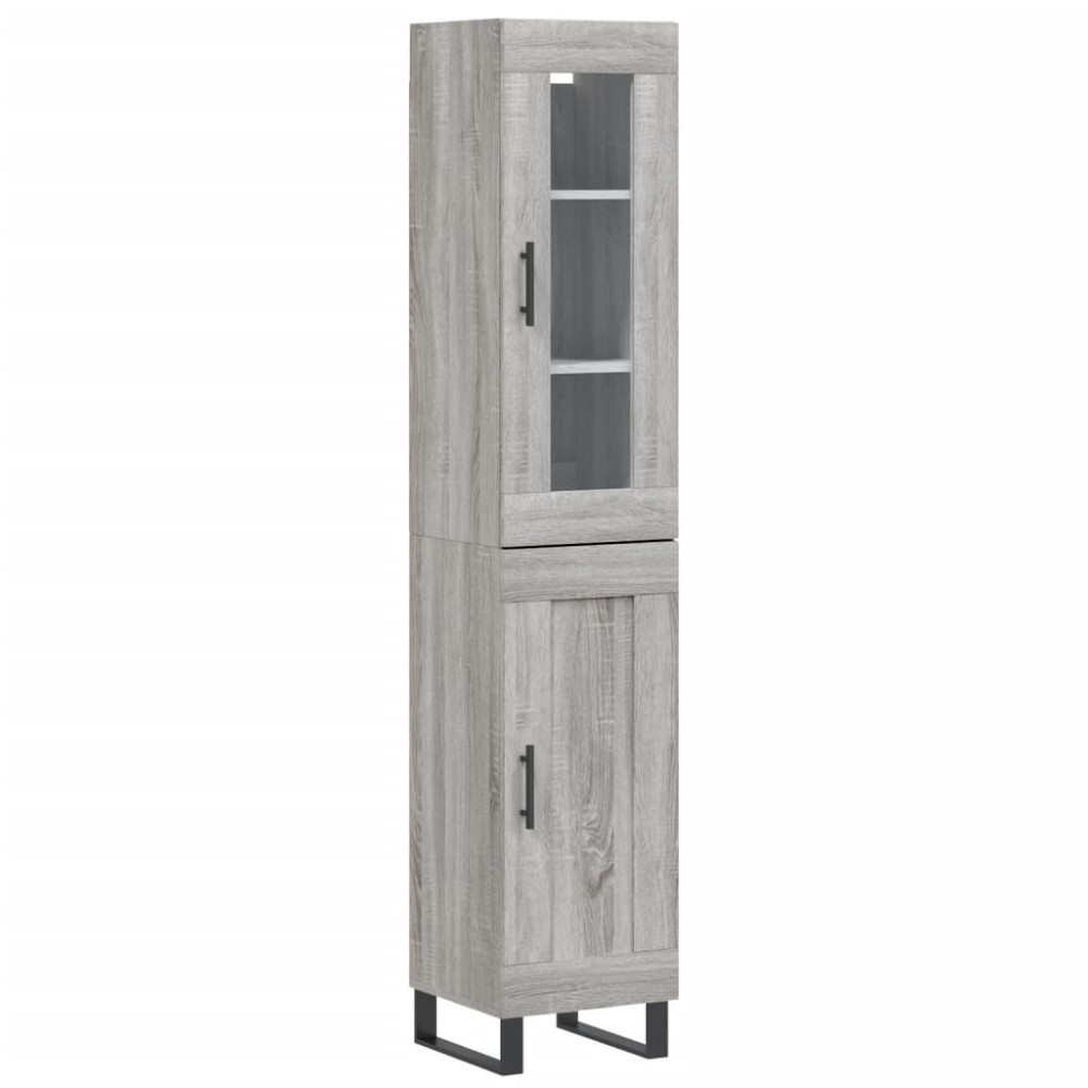 vidaXL Μπουφές Sonoma Γκρι 34,5 x 34 x 180 εκ. από Επεξεργασμένο Ξύλο