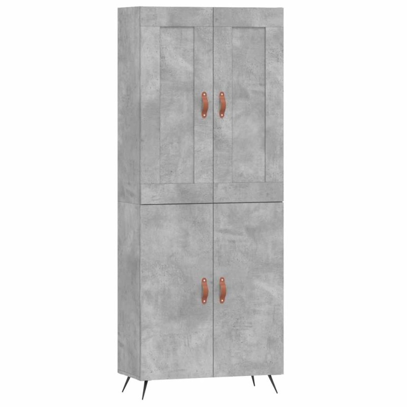 vidaXL Ντουλάπι Γκρι Σκυροδέματος 69,5x34x180 εκ. Επεξεργασμένο Ξύλο