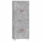 vidaXL Ντουλάπι Γκρι Σκυροδέματος 69,5x34x180 εκ. Επεξεργασμένο Ξύλο