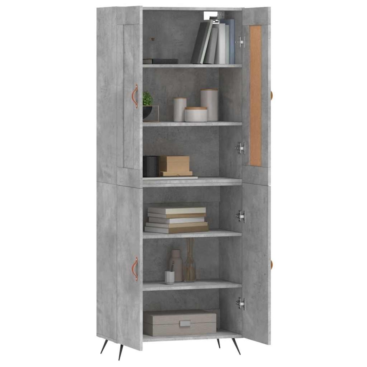 vidaXL Ντουλάπι Γκρι Σκυροδέματος 69,5x34x180 εκ. Επεξεργασμένο Ξύλο