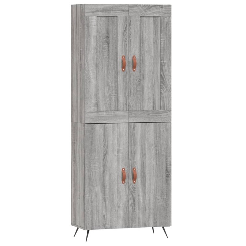 vidaXL Ντουλάπι Γκρι Sonoma 69,5 x 34 x 180 εκ. Επεξεργασμένο Ξύλο