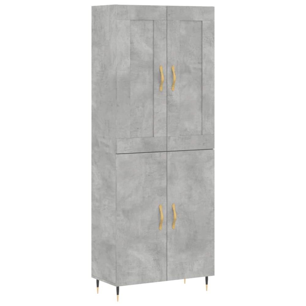 vidaXL Ντουλάπι Γκρι Σκυροδέματος 69,5x34x180 εκ. Επεξεργασμένο Ξύλο