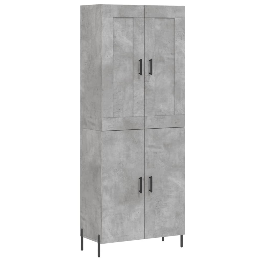 vidaXL Ντουλάπι Γκρι Σκυροδέματος 69,5x34x180 εκ. Επεξεργασμένο Ξύλο