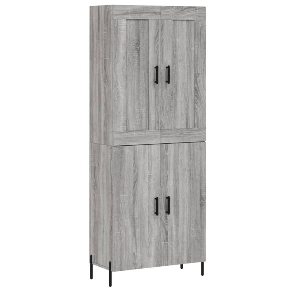 vidaXL Ντουλάπι Γκρι Sonoma 69,5 x 34 x 180 εκ. Επεξεργασμένο Ξύλο