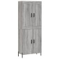 vidaXL Ντουλάπι Γκρι Sonoma 69,5 x 34 x 180 εκ. Επεξεργασμένο Ξύλο