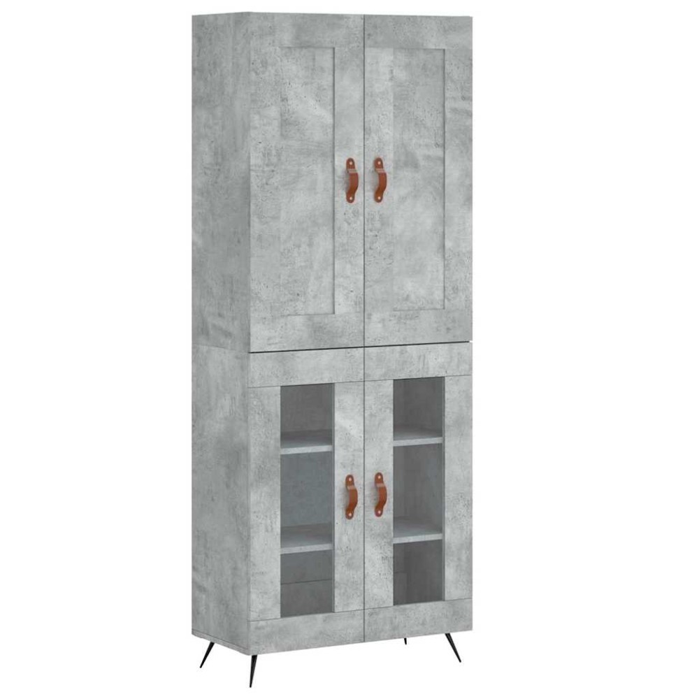 vidaXL Ντουλάπι Γκρι Σκυροδέματος 69,5x34x180 εκ. Επεξεργασμένο Ξύλο
