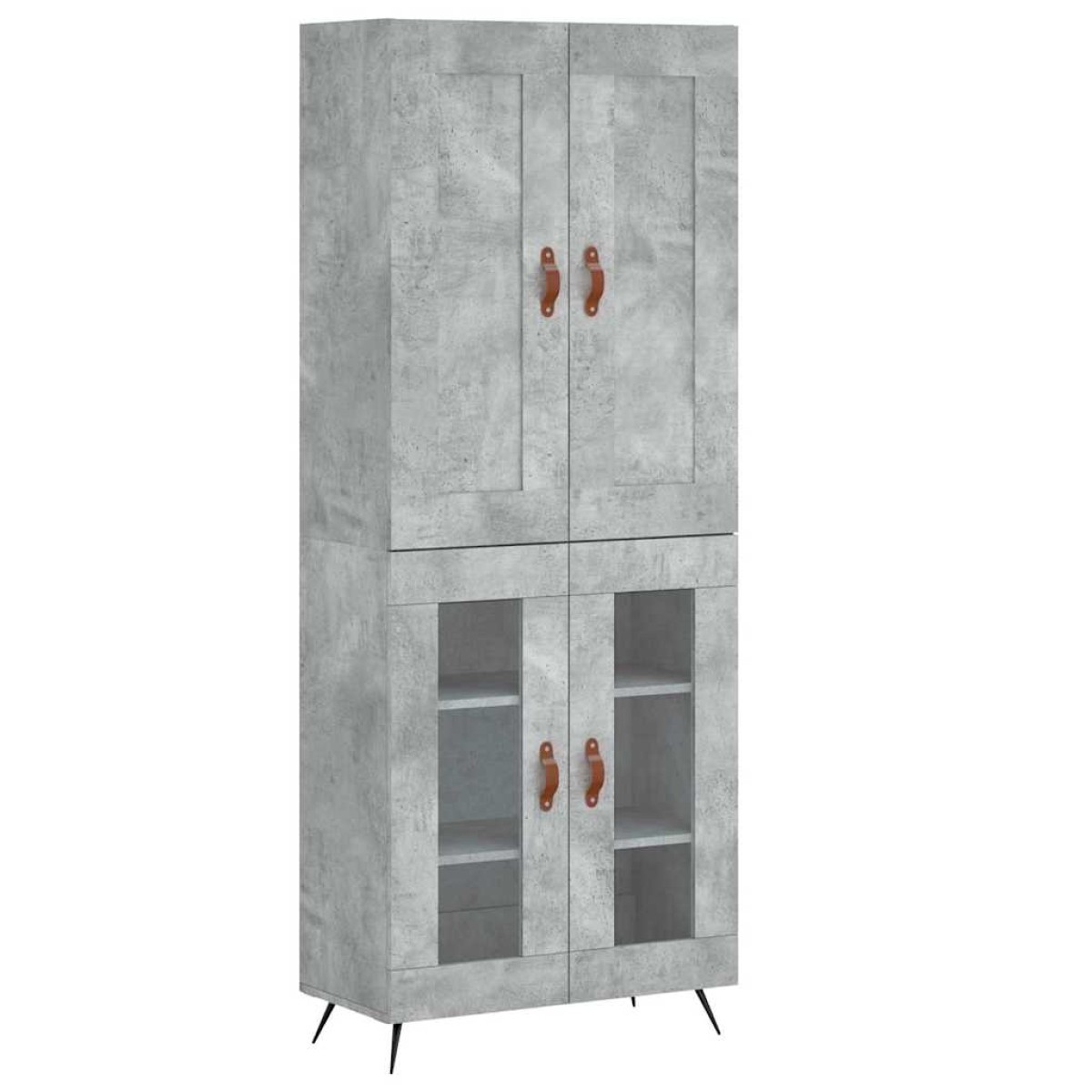 vidaXL Ντουλάπι Γκρι Σκυροδέματος 69,5x34x180 εκ. Επεξεργασμένο Ξύλο