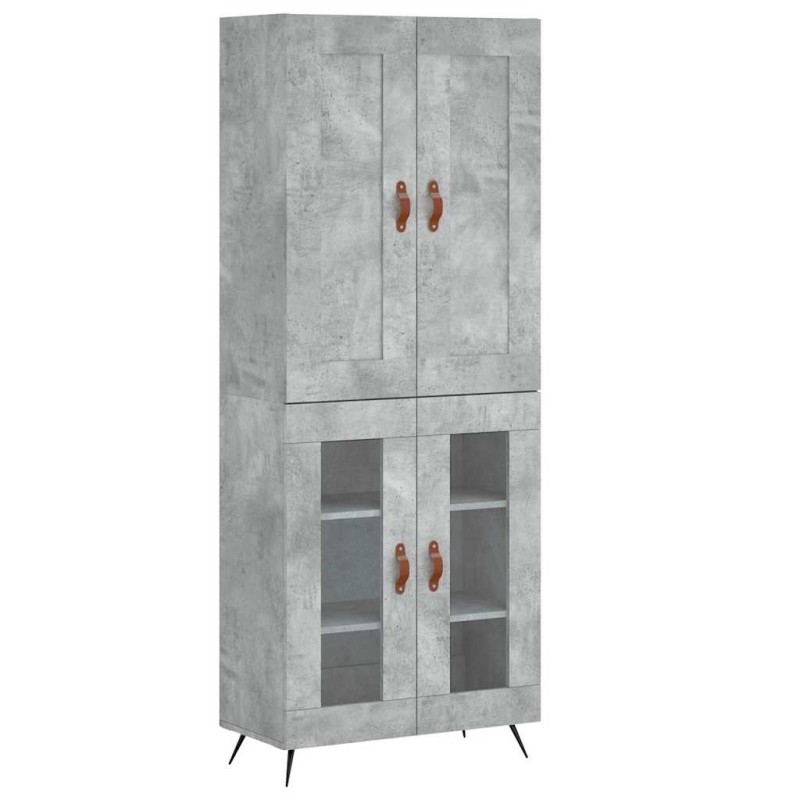 vidaXL Ντουλάπι Γκρι Σκυροδέματος 69,5x34x180 εκ. Επεξεργασμένο Ξύλο