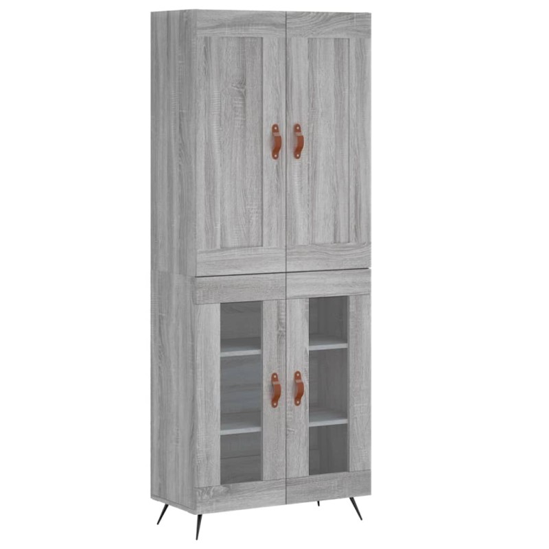 vidaXL Ντουλάπι Γκρι Sonoma 69,5 x 34 x 180 εκ. Επεξεργασμένο Ξύλο