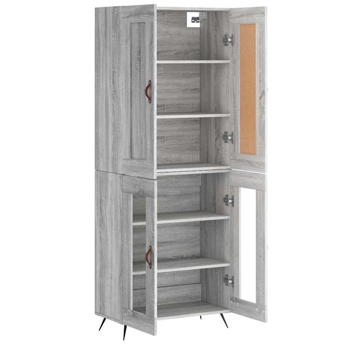 vidaXL Ντουλάπι Γκρι Sonoma 69,5 x 34 x 180 εκ. Επεξεργασμένο Ξύλο