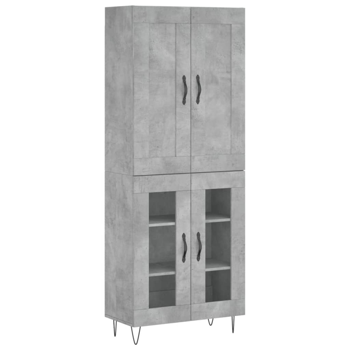vidaXL Ντουλάπι Γκρι Σκυροδέματος 69,5x34x180 εκ. Επεξεργασμένο Ξύλο
