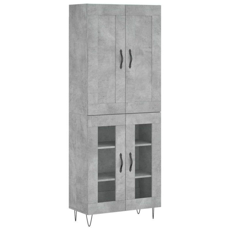 vidaXL Ντουλάπι Γκρι Σκυροδέματος 69,5x34x180 εκ. Επεξεργασμένο Ξύλο