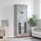 vidaXL Ντουλάπι Γκρι Σκυροδέματος 69,5x34x180 εκ. Επεξεργασμένο Ξύλο
