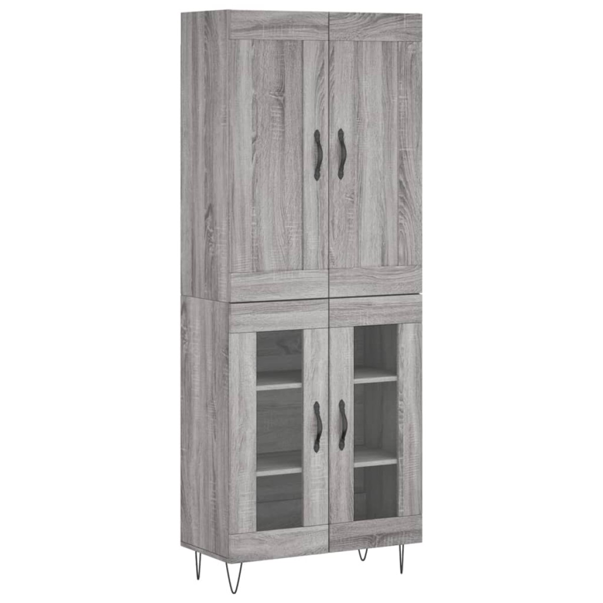 vidaXL Ντουλάπι Γκρι Sonoma 69,5 x 34 x 180 εκ. Επεξεργασμένο Ξύλο