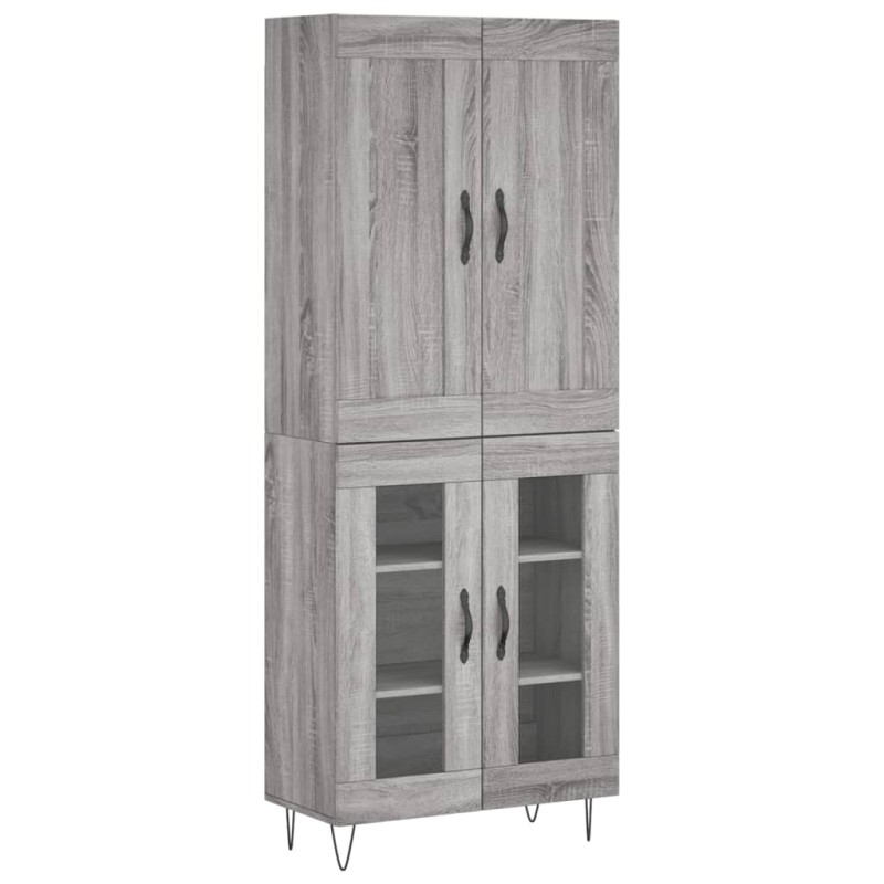 vidaXL Ντουλάπι Γκρι Sonoma 69,5 x 34 x 180 εκ. Επεξεργασμένο Ξύλο
