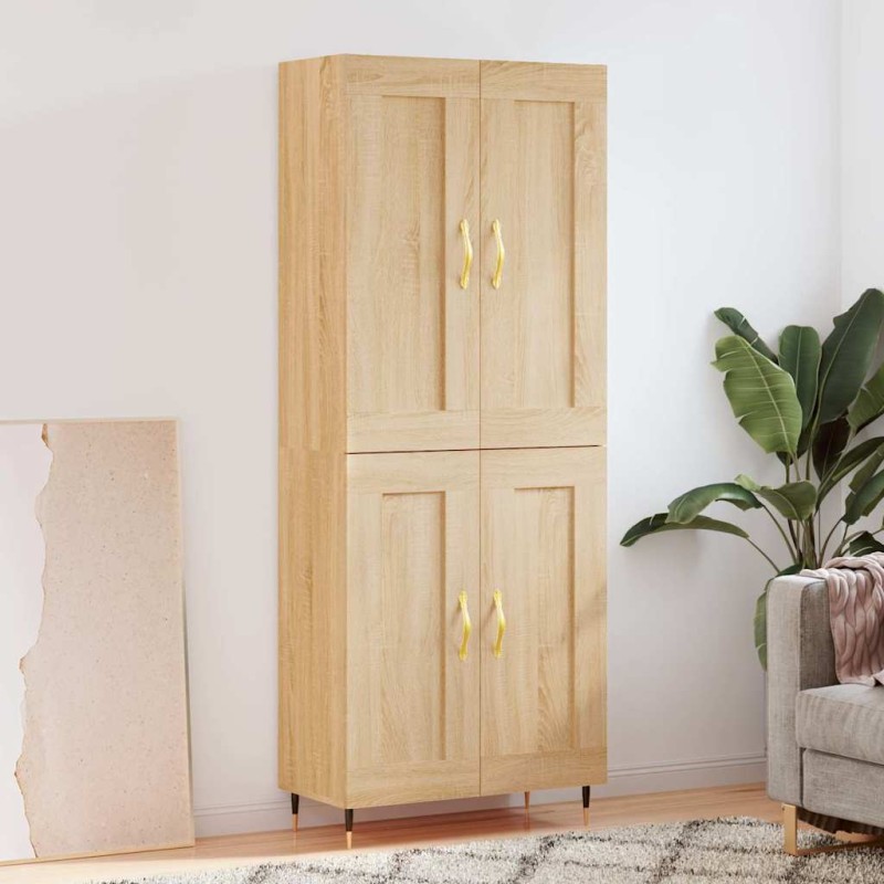 vidaXL Ντουλάπι Sonoma δρυς 69,5 x 34 x 180 εκ. από Επεξεργασμένο Ξύλο