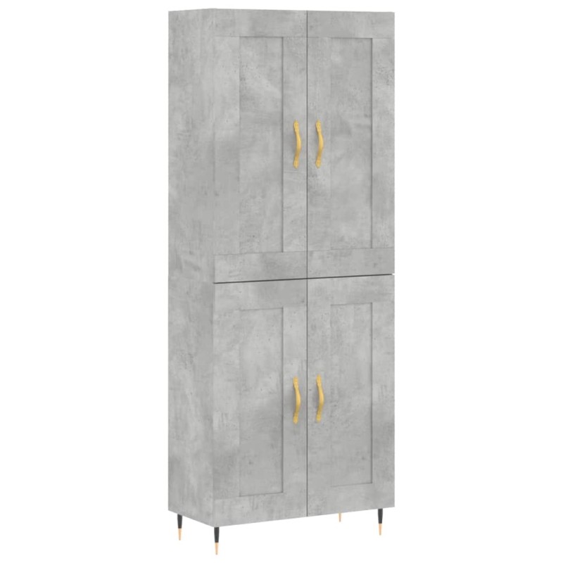 vidaXL Ντουλάπι Γκρι Σκυροδέματος 69,5x34x180 εκ. Επεξεργασμένο Ξύλο