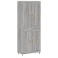 vidaXL Ντουλάπι Γκρι Sonoma 69,5 x 34 x 180 εκ. Επεξεργασμένο Ξύλο