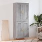 vidaXL Ντουλάπι Γκρι Sonoma 69,5 x 34 x 180 εκ. Επεξεργασμένο Ξύλο