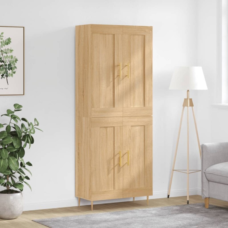 vidaXL Ντουλάπι Sonoma δρυς 69,5 x 34 x 180 εκ. από Επεξεργασμένο Ξύλο