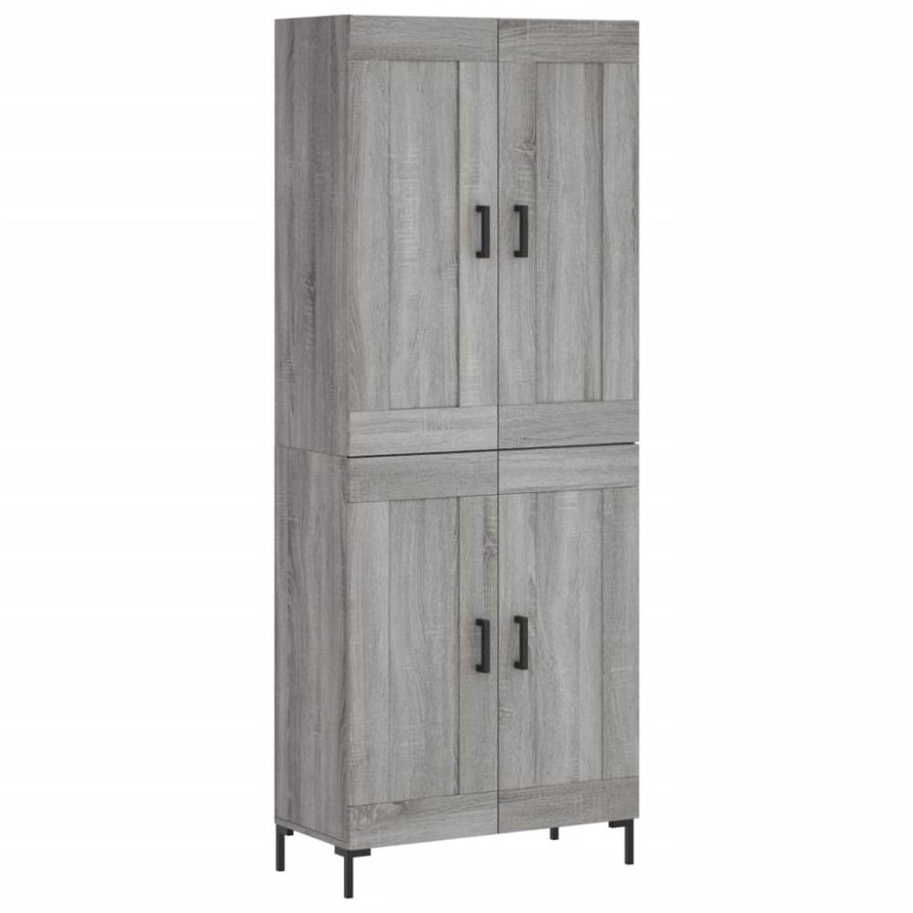 vidaXL Ντουλάπι Γκρι Sonoma 69,5 x 34 x 180 εκ. Επεξεργασμένο Ξύλο