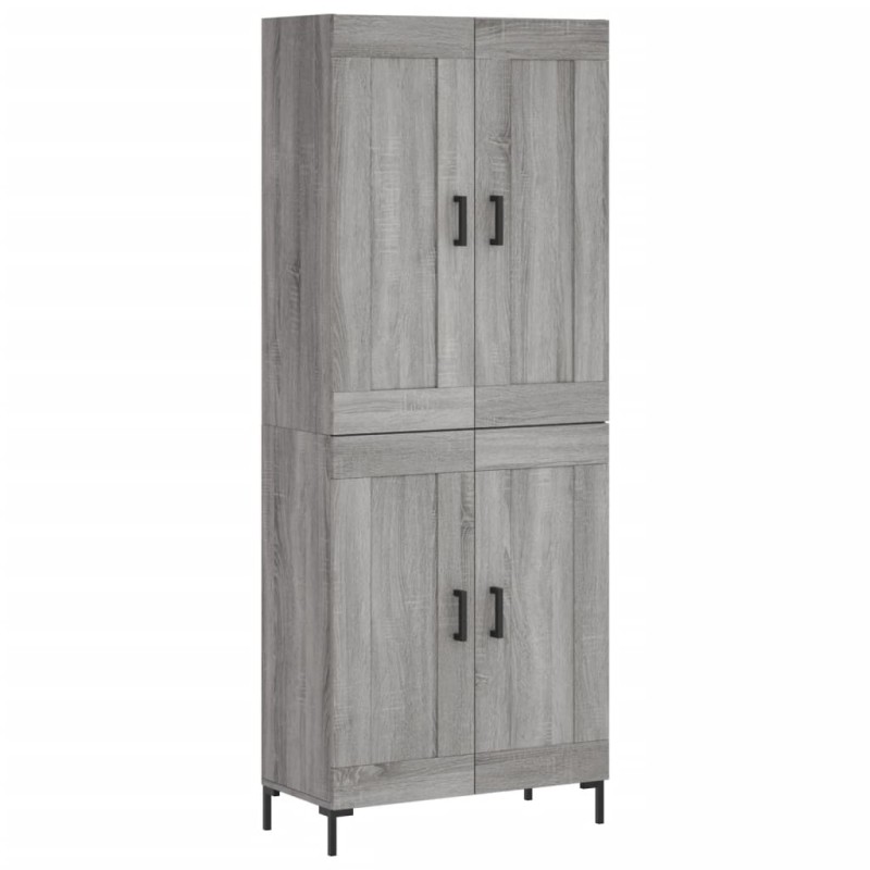 vidaXL Ντουλάπι Γκρι Sonoma 69,5 x 34 x 180 εκ. Επεξεργασμένο Ξύλο