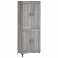 vidaXL Ντουλάπι Γκρι Sonoma 69,5 x 34 x 180 εκ. Επεξεργασμένο Ξύλο