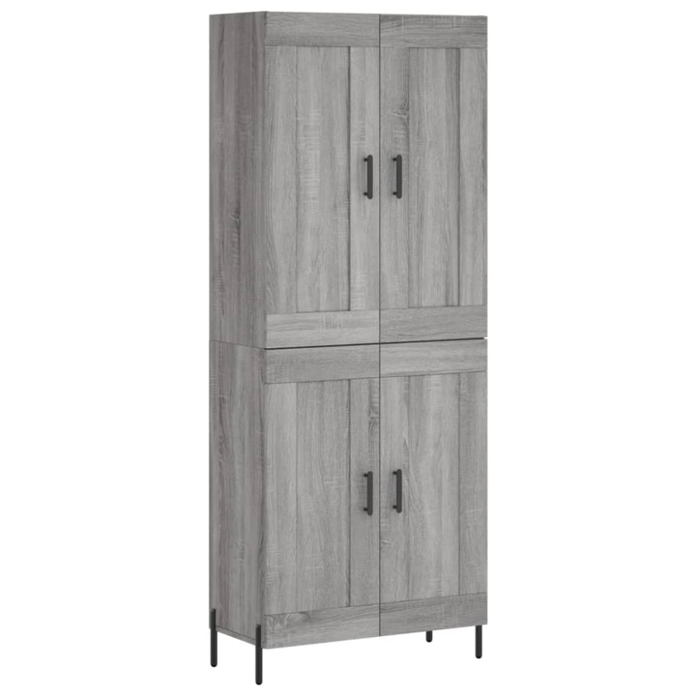 vidaXL Ντουλάπι Γκρι Sonoma 69,5 x 34 x 180 εκ. Επεξεργασμένο Ξύλο
