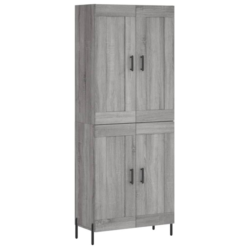 vidaXL Ντουλάπι Γκρι Sonoma 69,5 x 34 x 180 εκ. Επεξεργασμένο Ξύλο