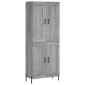 vidaXL Ντουλάπι Γκρι Sonoma 69,5 x 34 x 180 εκ. Επεξεργασμένο Ξύλο