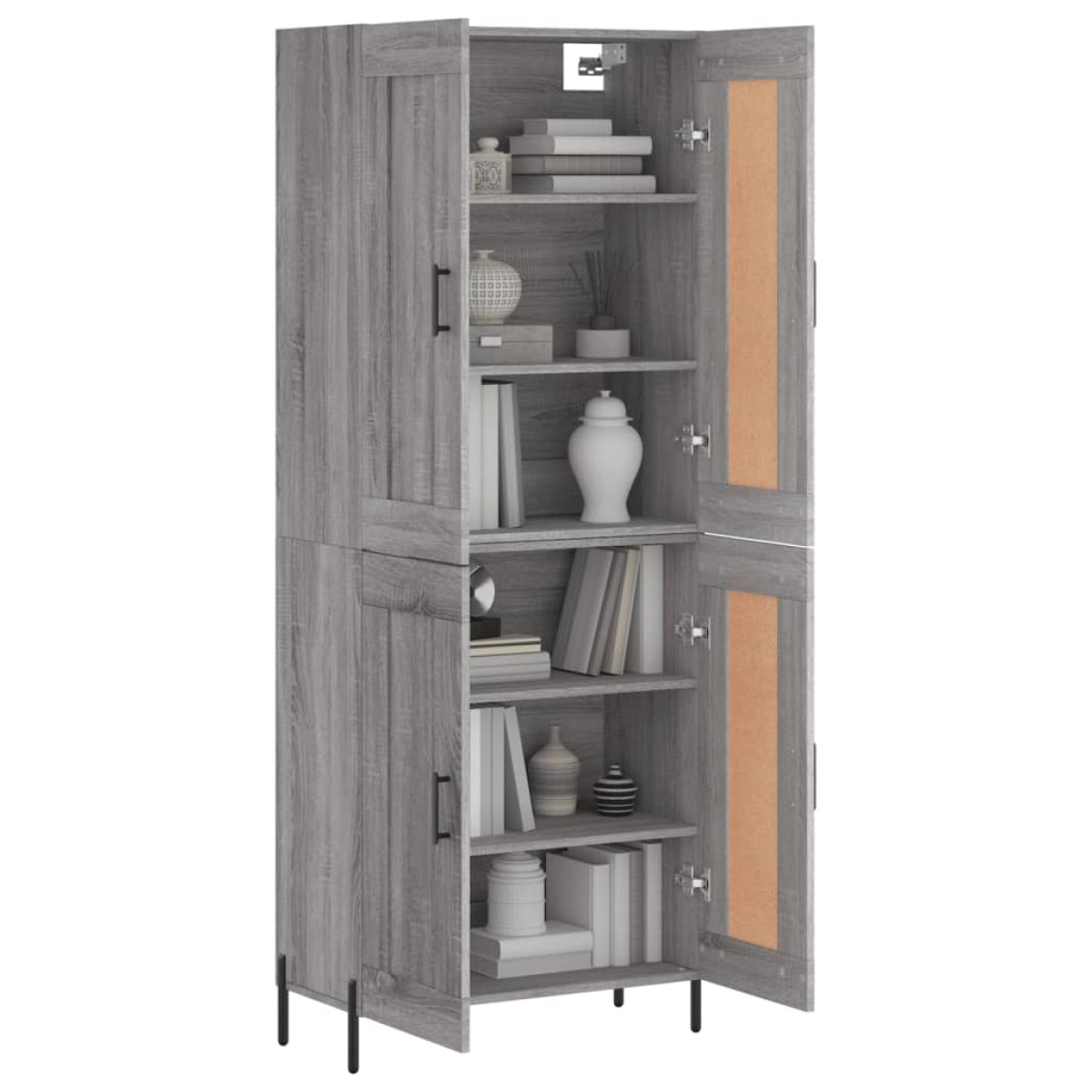 vidaXL Ντουλάπι Γκρι Sonoma 69,5 x 34 x 180 εκ. Επεξεργασμένο Ξύλο
