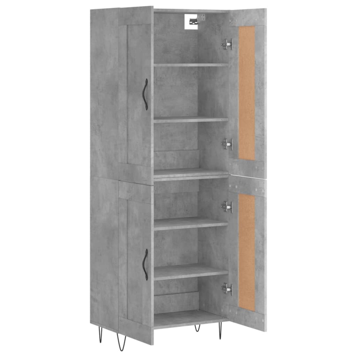 vidaXL Ντουλάπι Γκρι Σκυροδέματος 69,5x34x180 εκ. Επεξεργασμένο Ξύλο