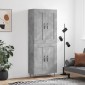 vidaXL Ντουλάπι Γκρι Σκυροδέματος 69,5x34x180 εκ. Επεξεργασμένο Ξύλο