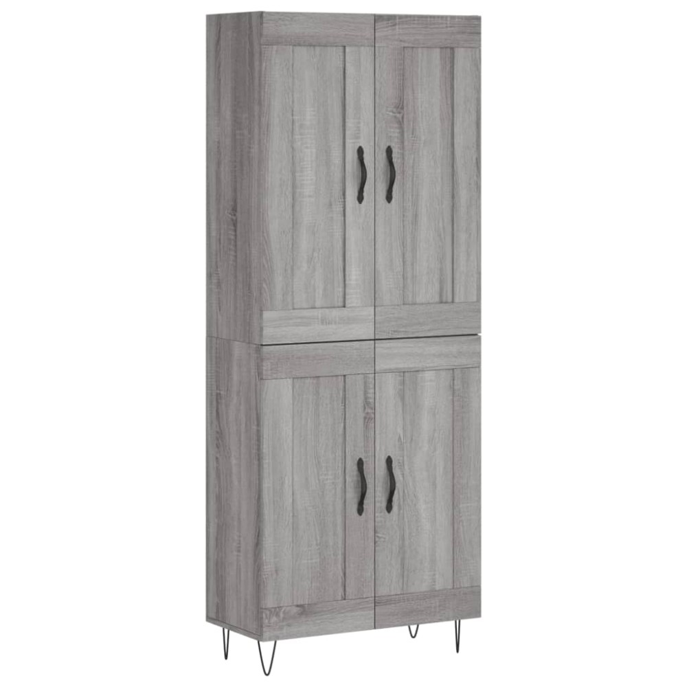 vidaXL Ντουλάπι Γκρι Sonoma 69,5 x 34 x 180 εκ. Επεξεργασμένο Ξύλο
